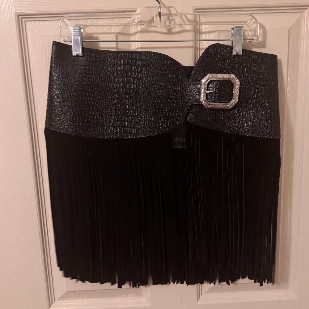 Leather Belt with Fringe